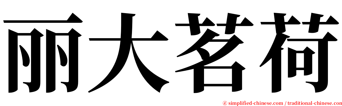 丽大茗荷 serif font