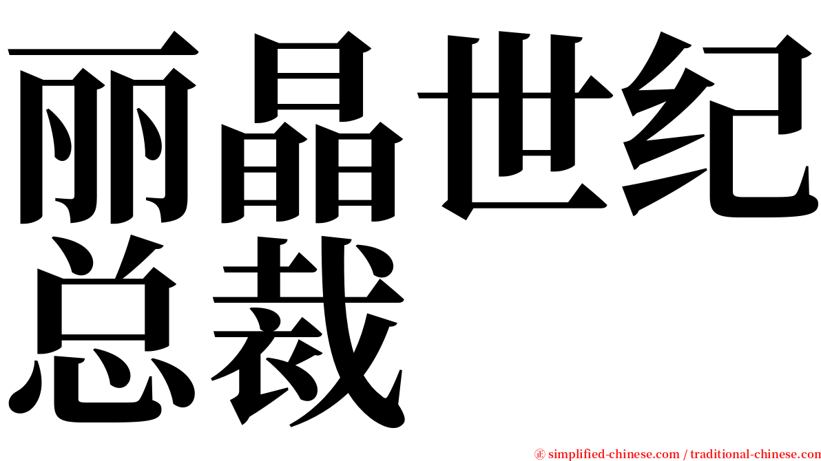 丽晶世纪总裁 serif font