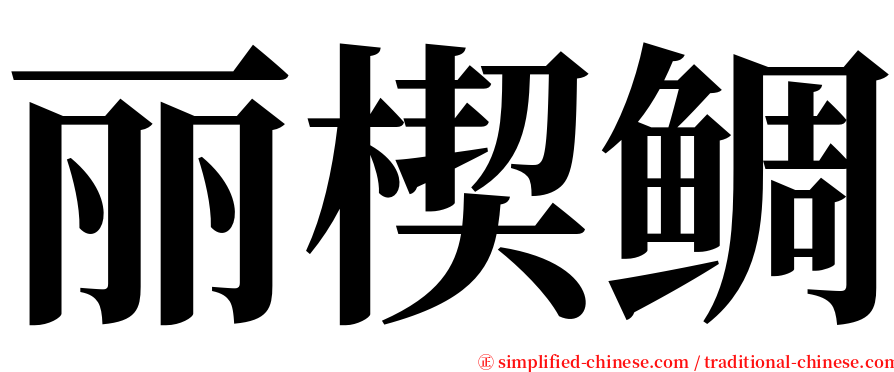 丽楔鲷 serif font