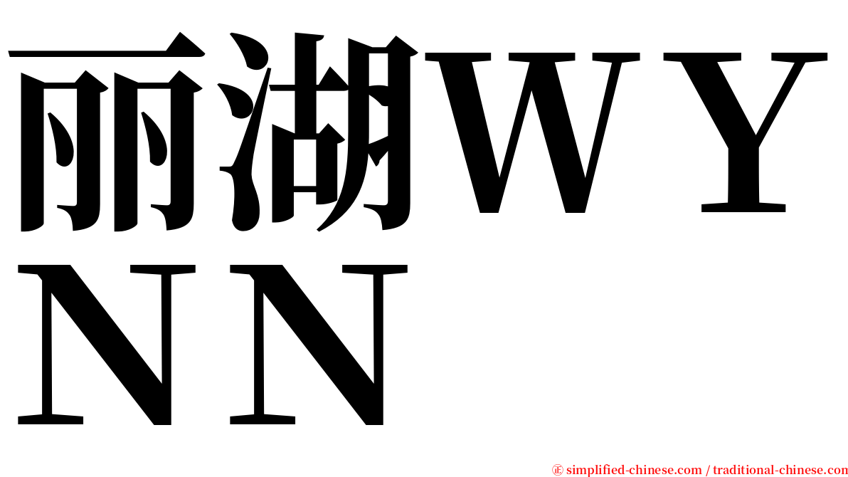 丽湖ＷＹＮＮ serif font