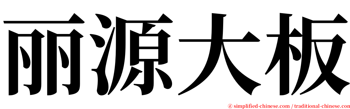 丽源大板 serif font