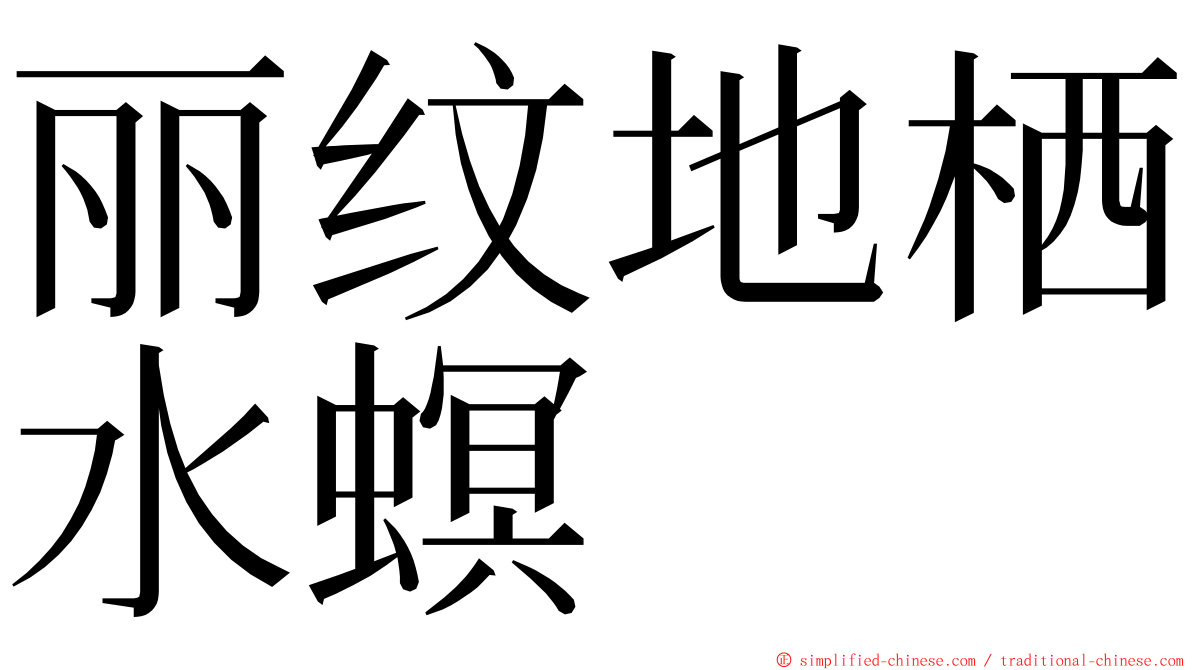 丽纹地栖水螟 ming font