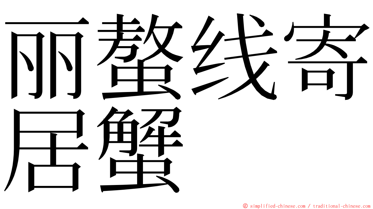 丽螯线寄居蟹 ming font