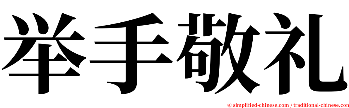 举手敬礼 serif font