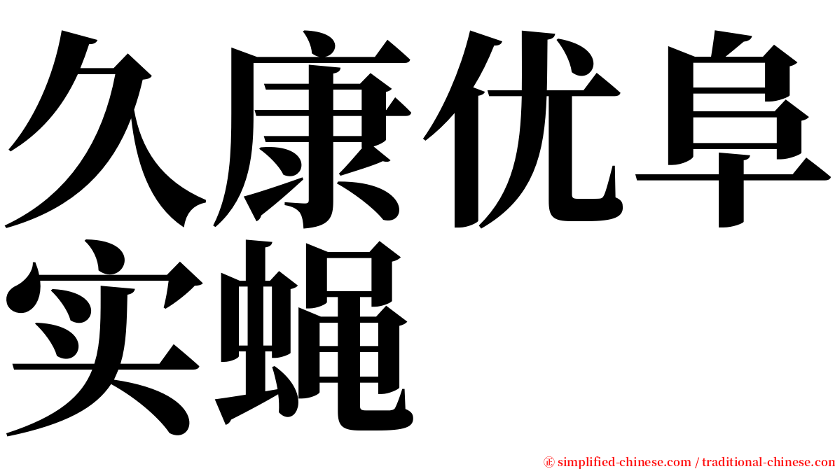 久康优阜实蝇 serif font