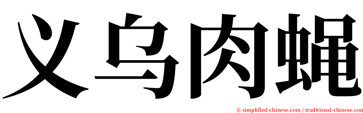 义乌肉蝇 serif font