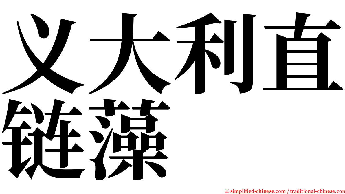 义大利直链藻 serif font