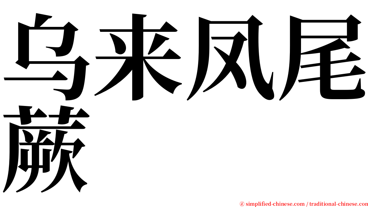 乌来凤尾蕨 serif font