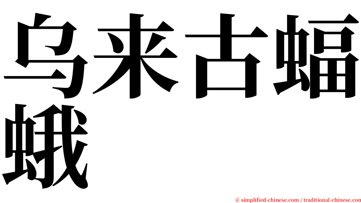 乌来古蝠蛾 serif font