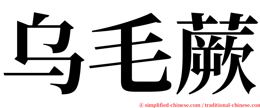 乌毛蕨 serif font