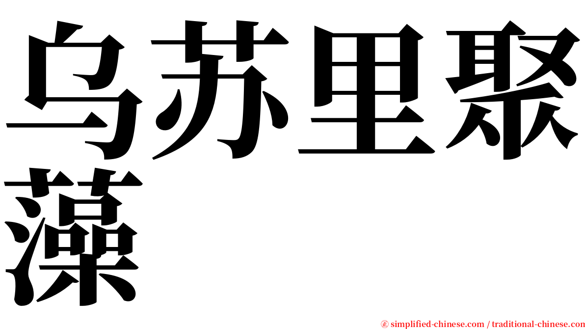 乌苏里聚藻 serif font