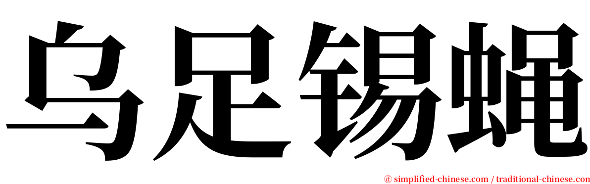 乌足锡蝇 serif font