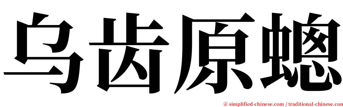 乌齿原蟌 serif font