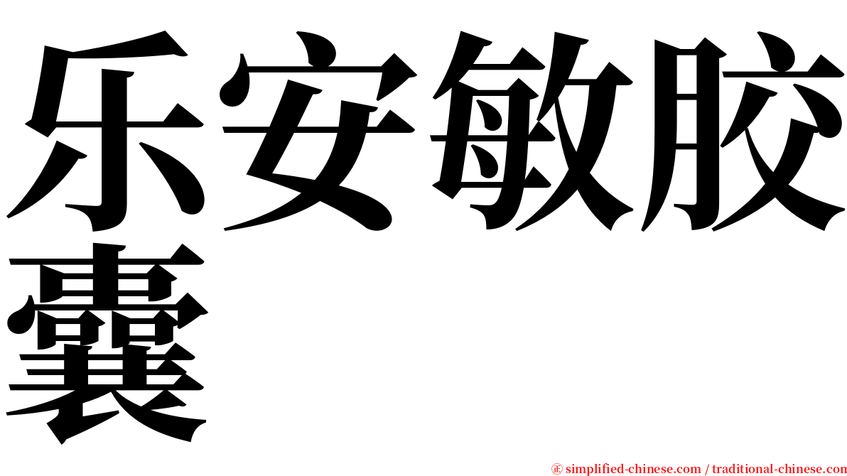 乐安敏胶囊 serif font