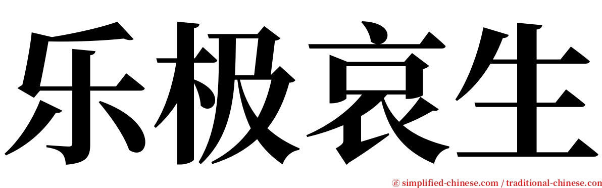 乐极哀生 serif font