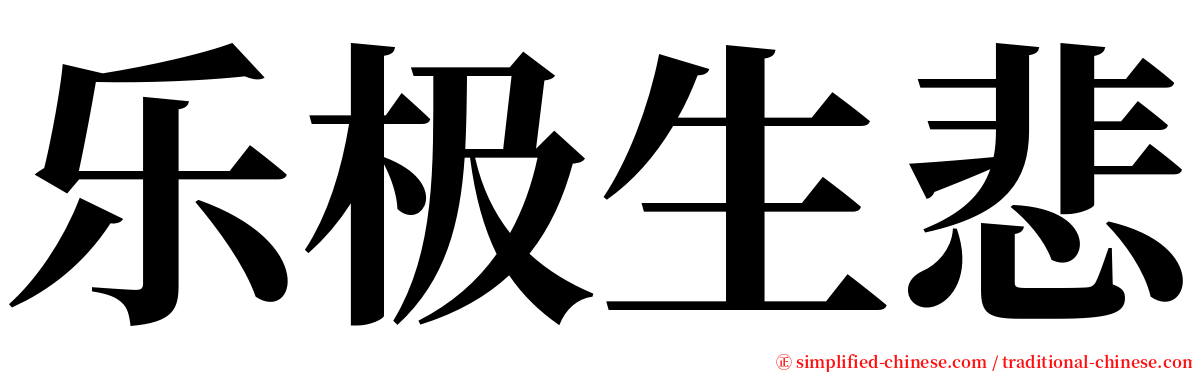 乐极生悲 serif font