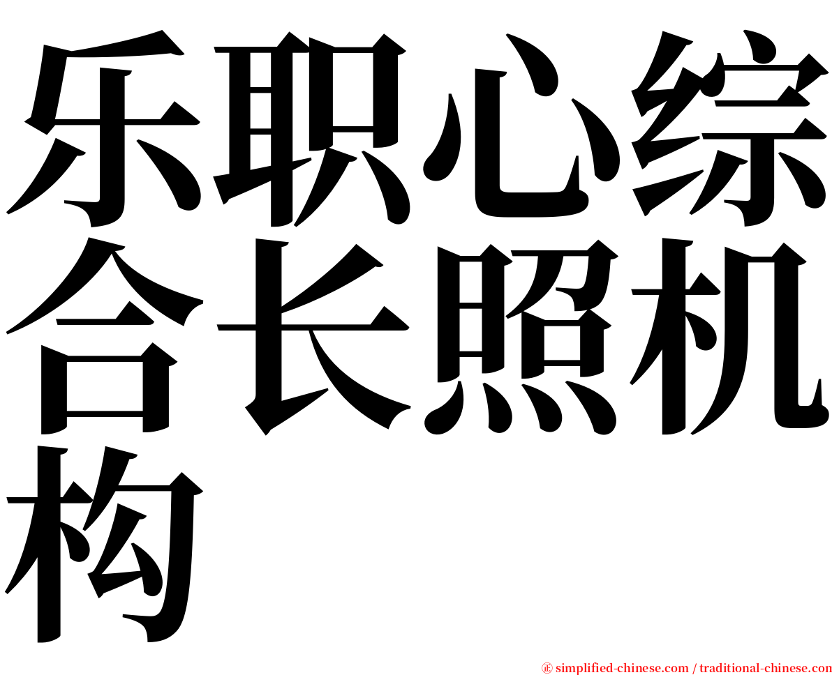 乐职心综合长照机构 serif font