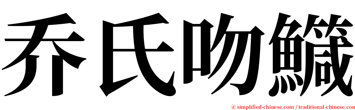 乔氏吻鱵 serif font