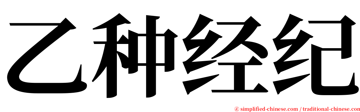 乙种经纪 serif font