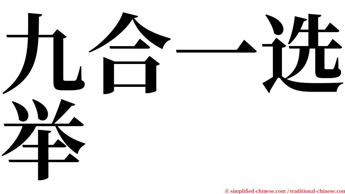 九合一选举 serif font