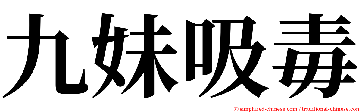 九妹吸毒 serif font