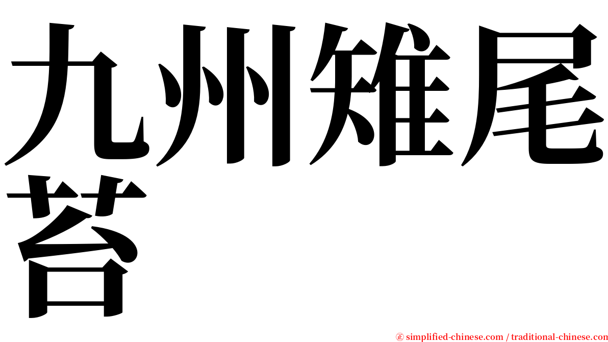 九州雉尾苔 serif font