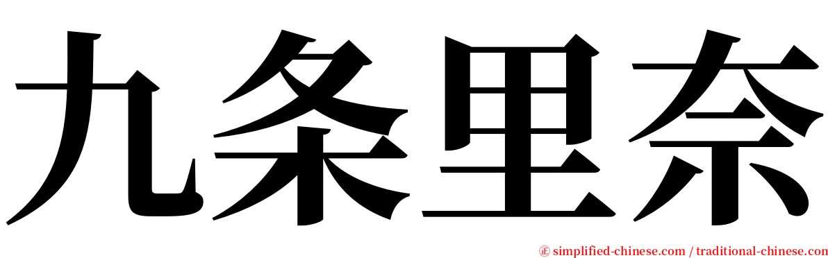 九条里奈 serif font