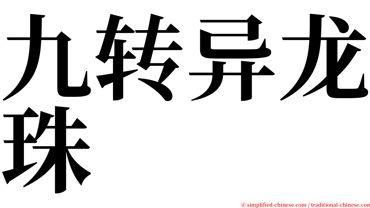 九转异龙珠 serif font