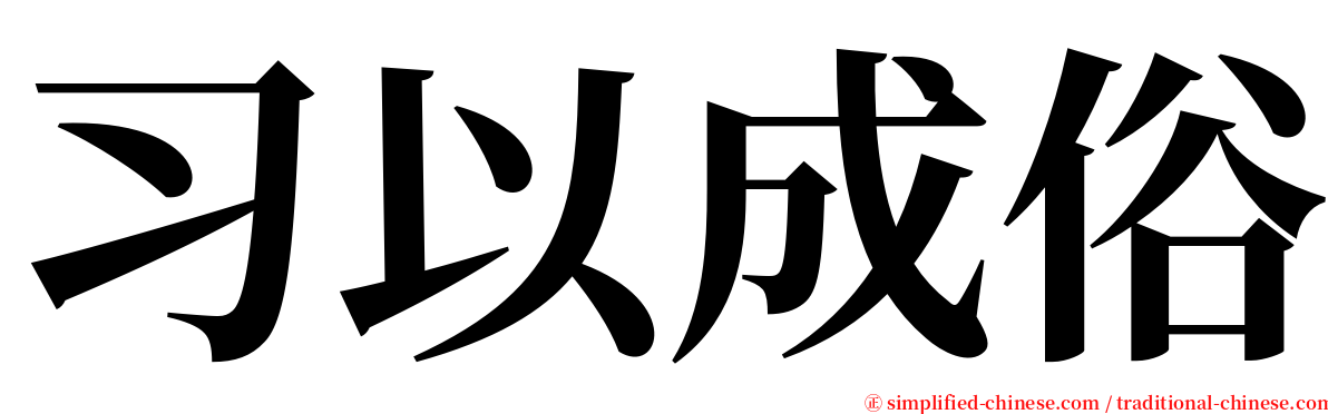 习以成俗 serif font