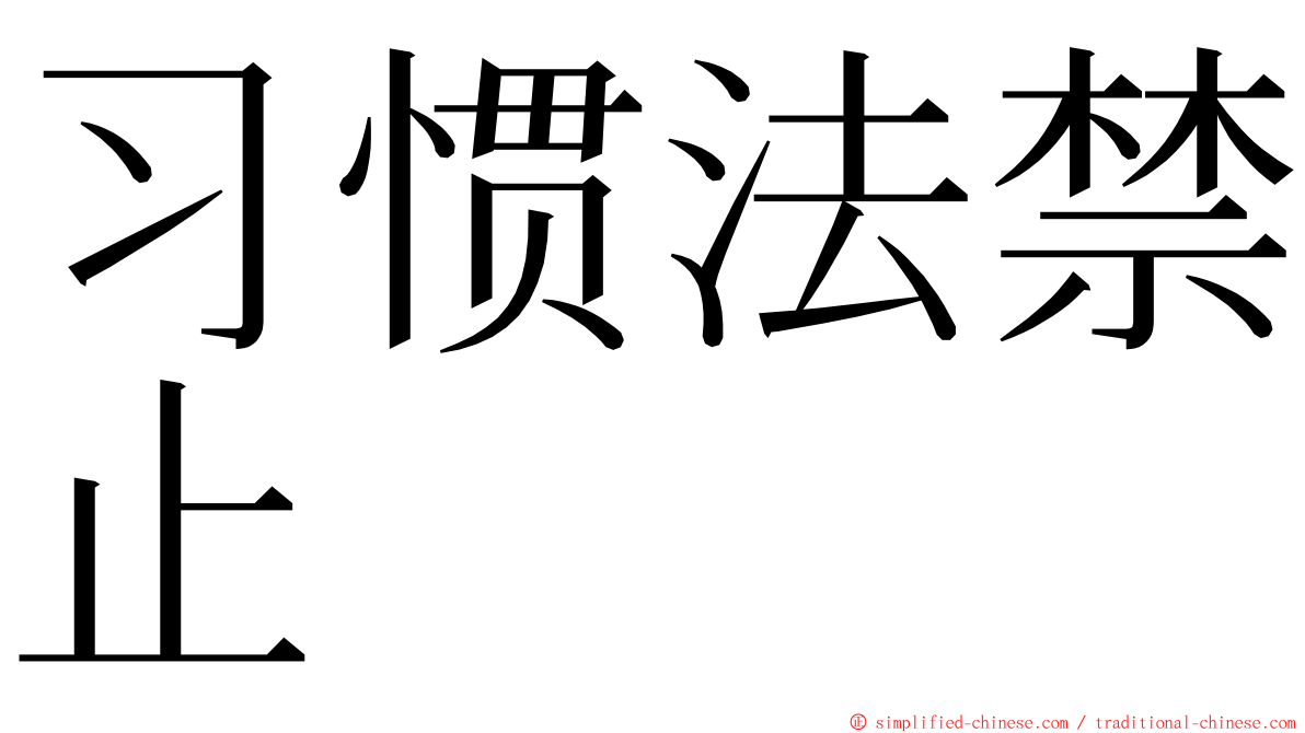 习惯法禁止 ming font