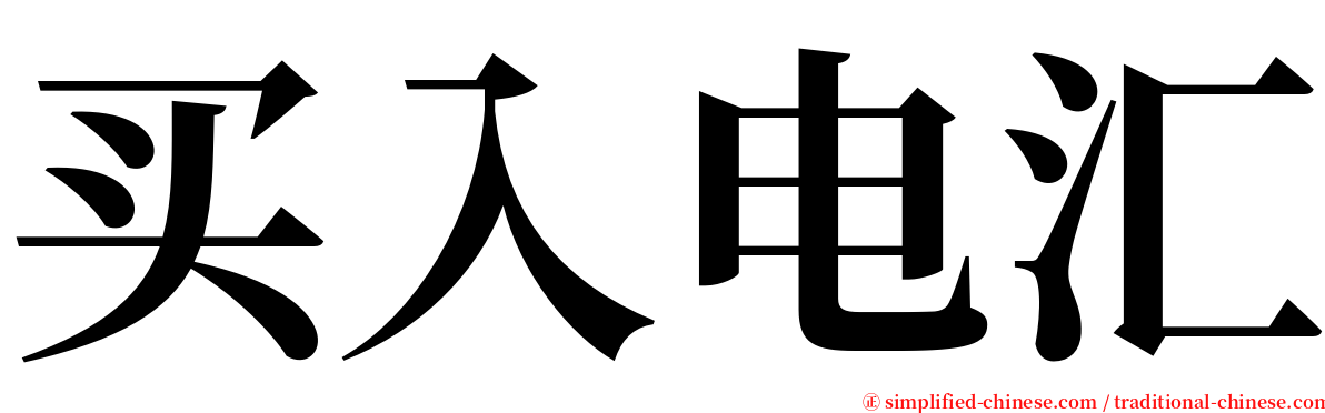 买入电汇 serif font