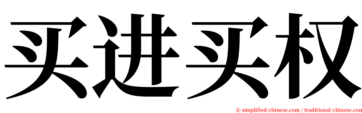 买进买权 serif font