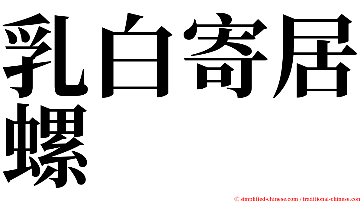 乳白寄居螺 serif font