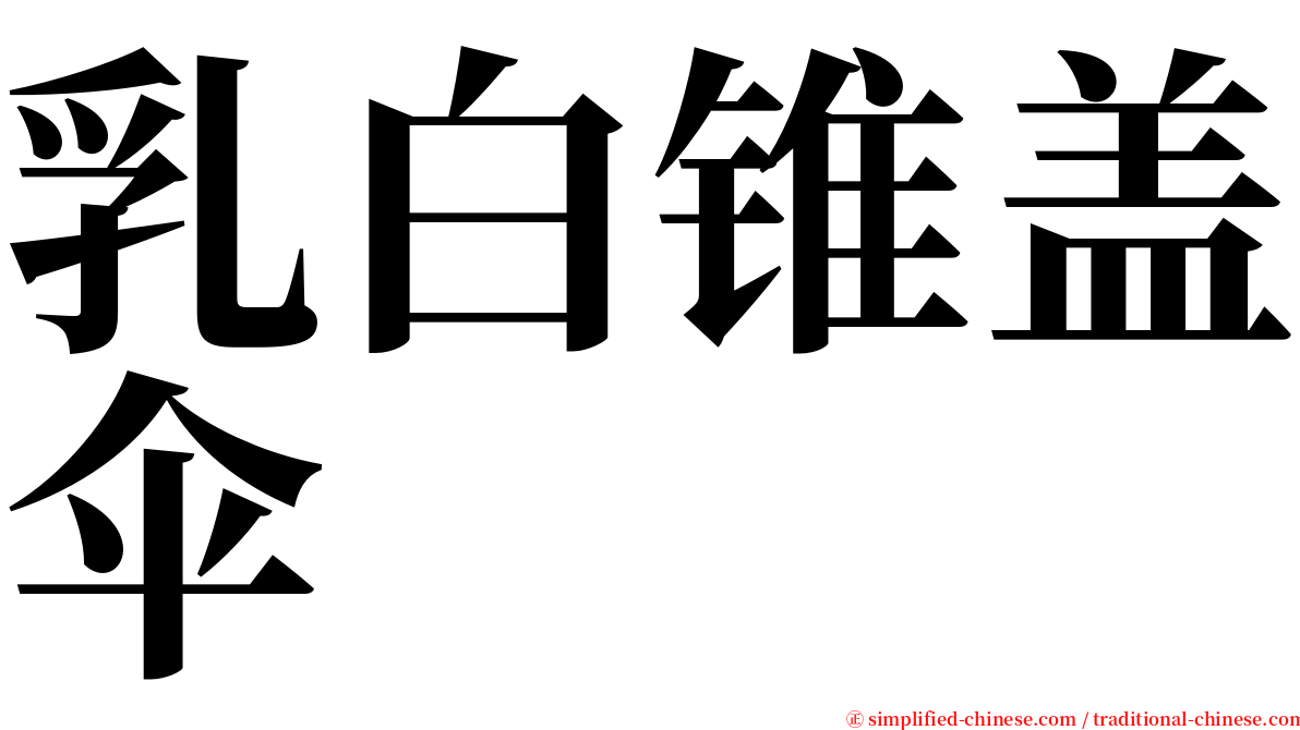 乳白锥盖伞 serif font