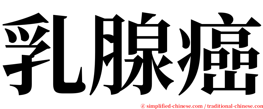 乳腺癌 serif font