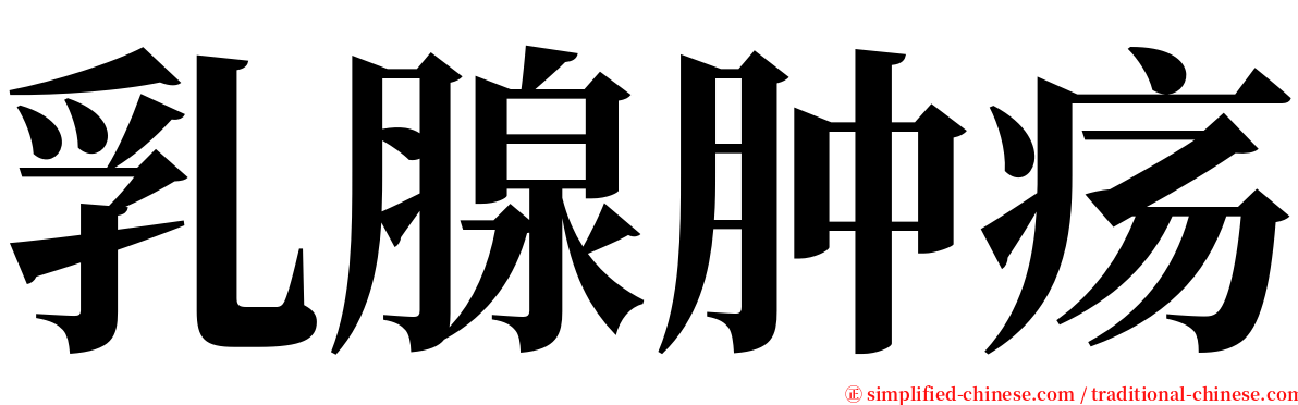 乳腺肿疡 serif font