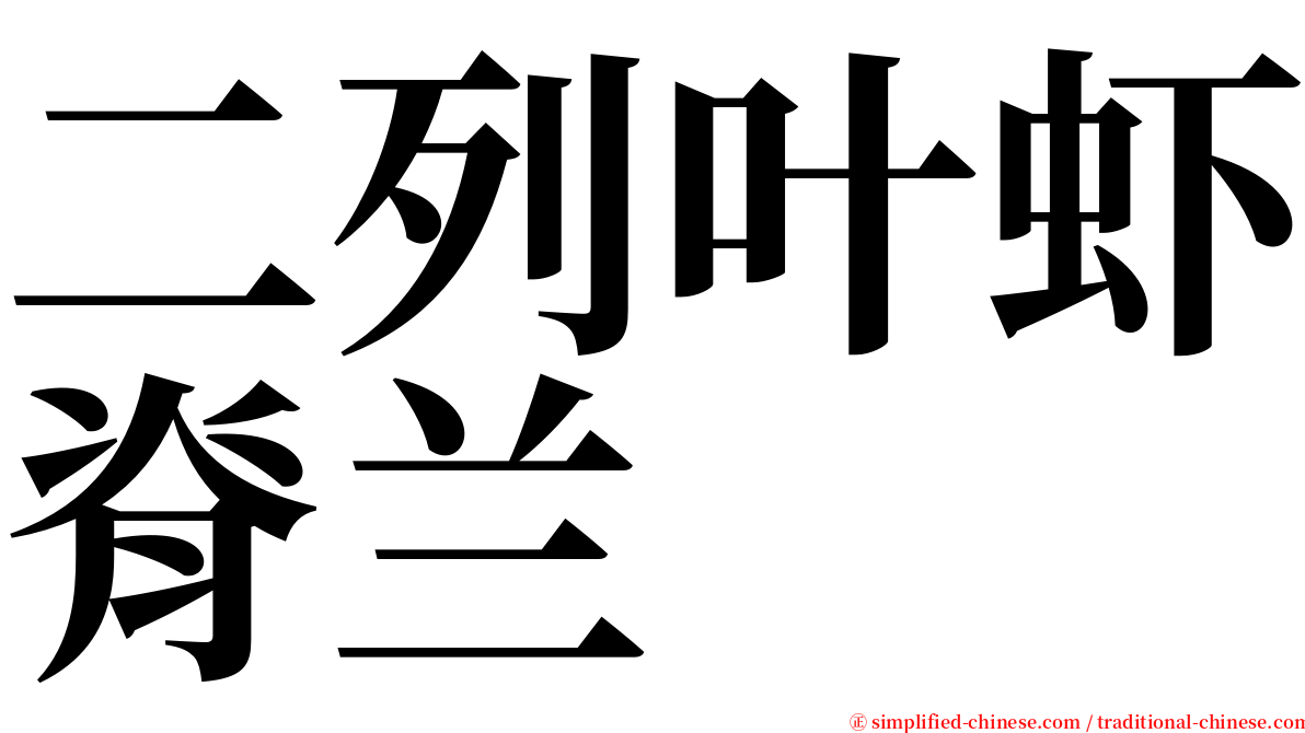 二列叶虾脊兰 serif font
