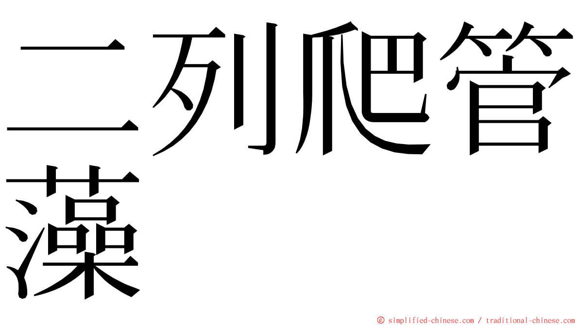 二列爬管藻 ming font