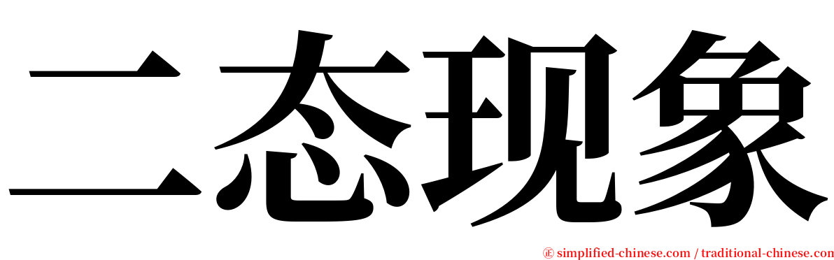 二态现象 serif font