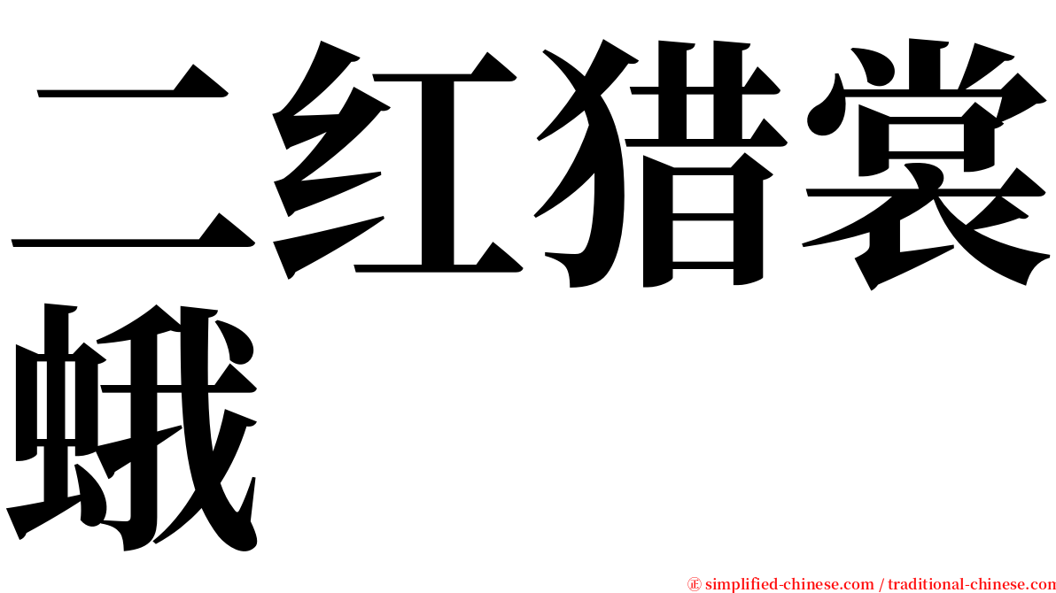 二红猎裳蛾 serif font