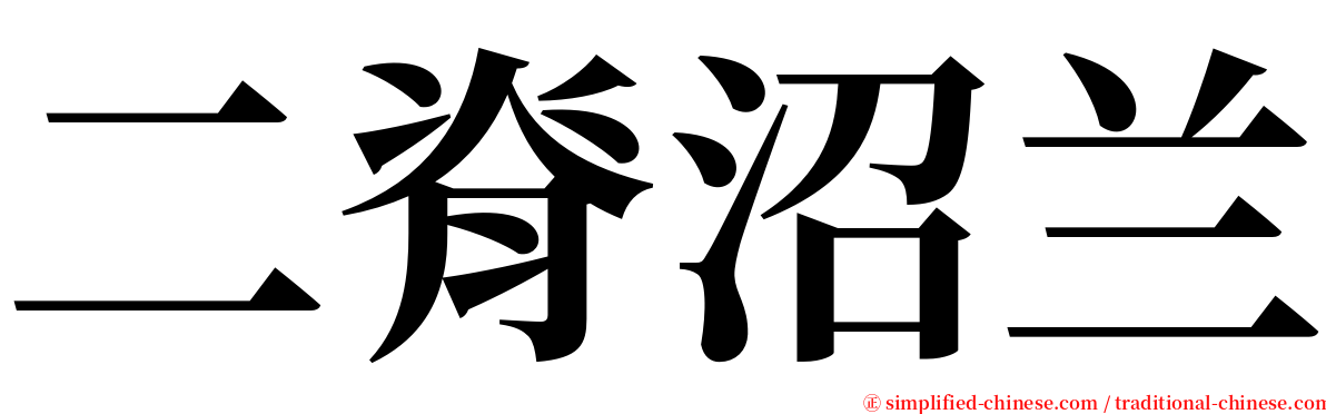 二脊沼兰 serif font