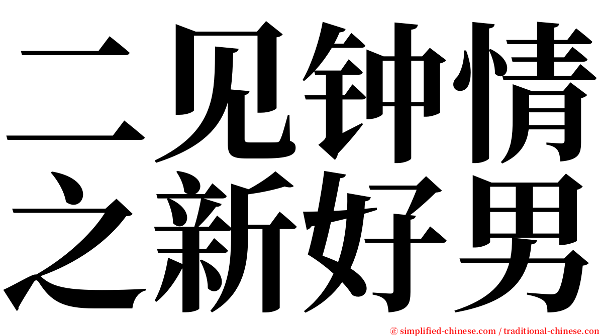 二见钟情之新好男 serif font