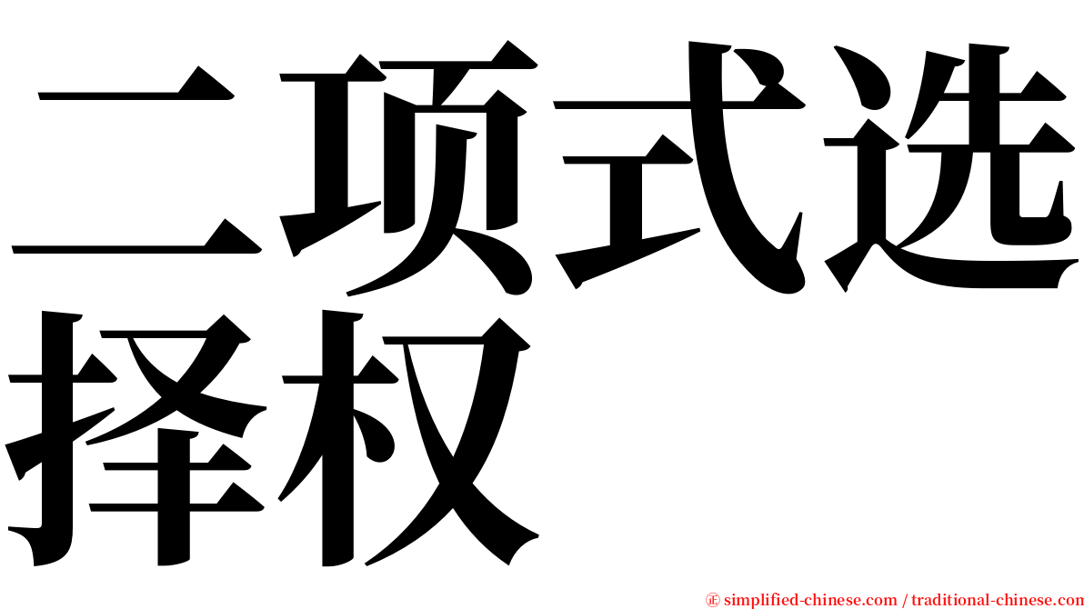 二项式选择权 serif font