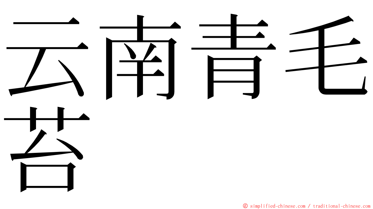 云南青毛苔 ming font