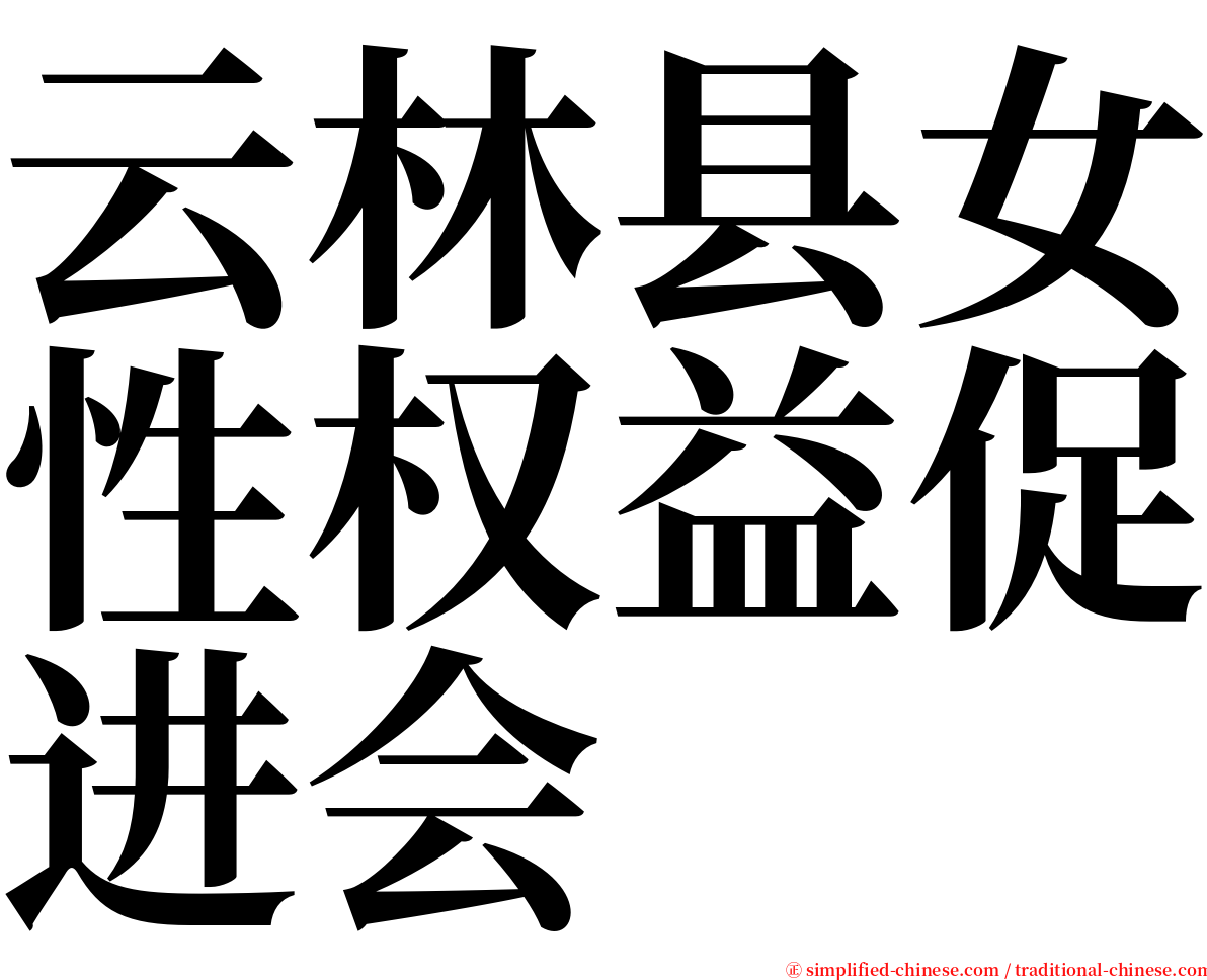 云林县女性权益促进会 serif font