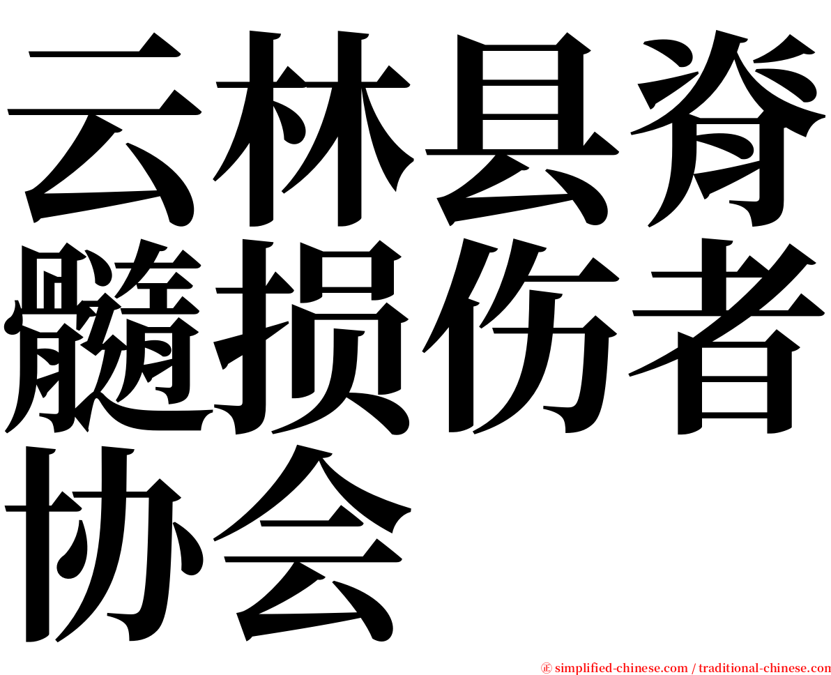 云林县脊髓损伤者协会 serif font