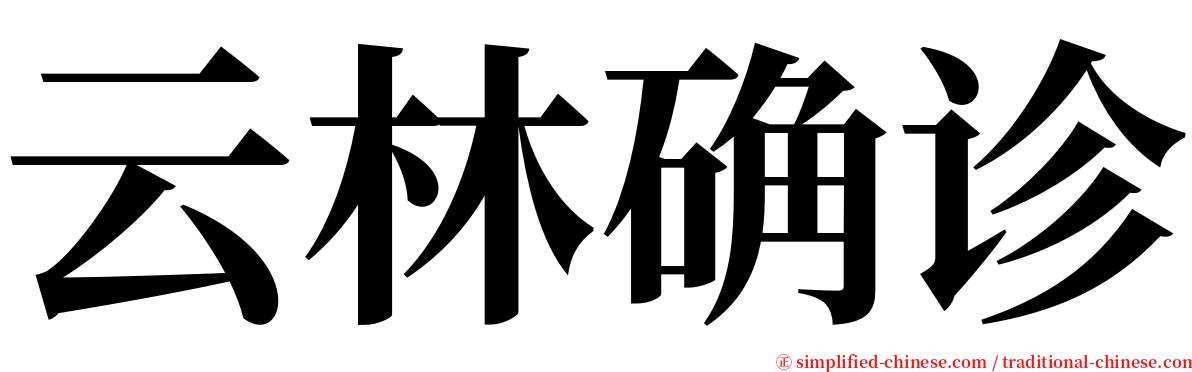 云林确诊 serif font