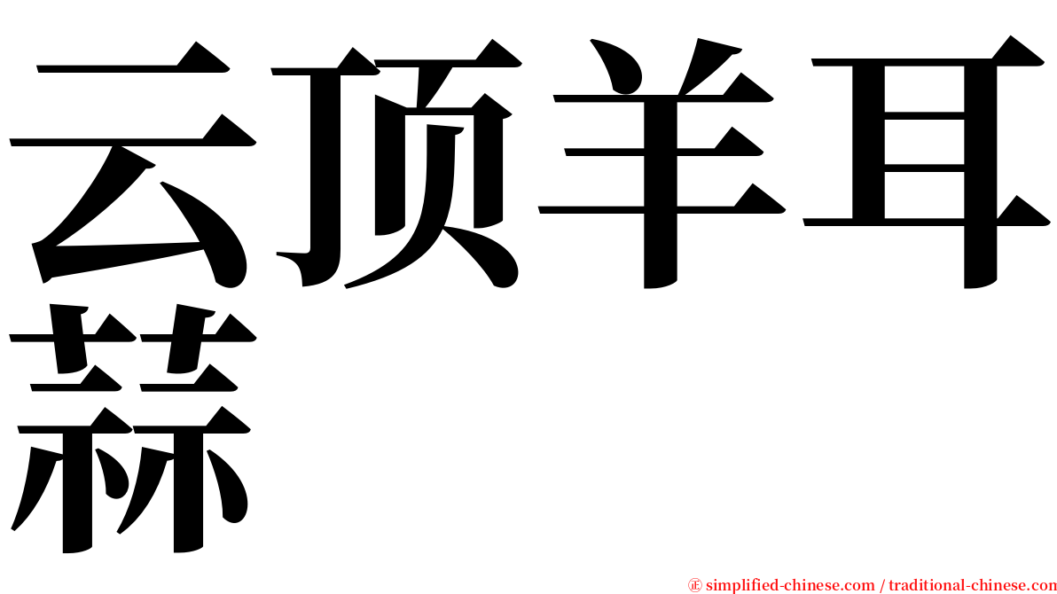 云顶羊耳蒜 serif font