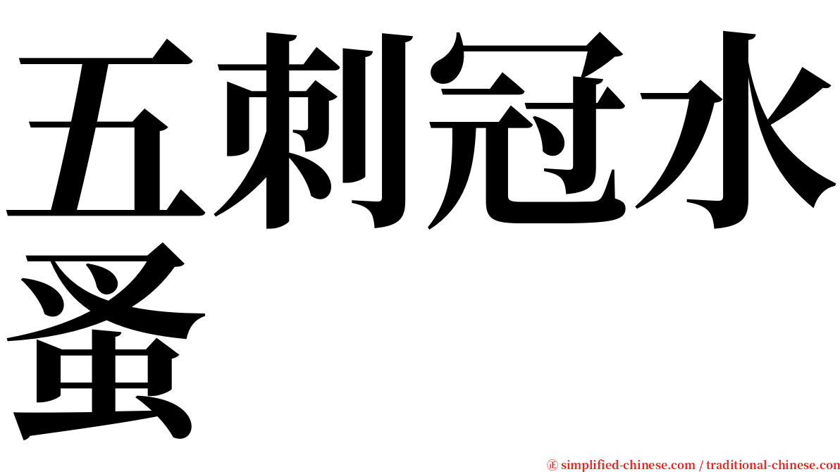 五刺冠水蚤 serif font