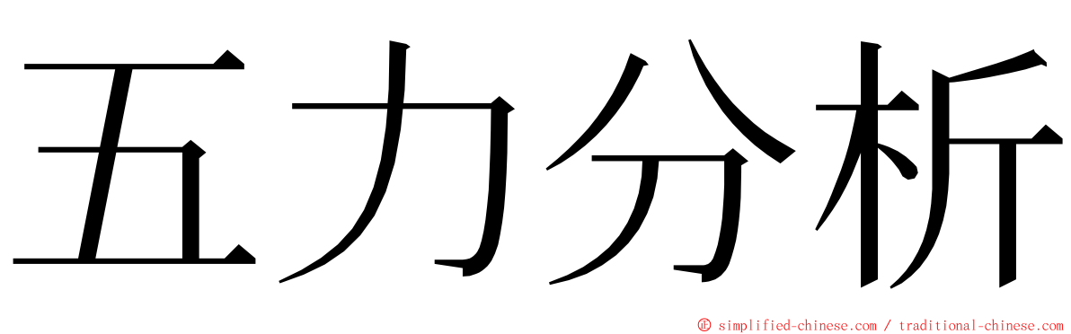 五力分析 ming font